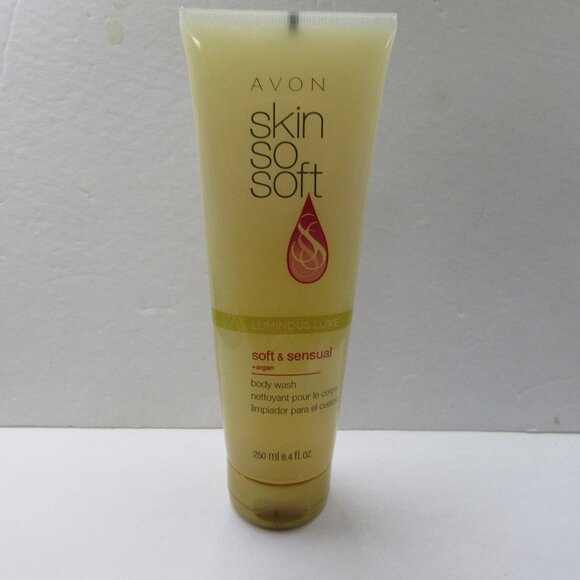Avon Skin So Soft Luminous Luxe Soft & Sensual Argan Body Wash 8.4 Fl Oz Sealed - Picture 1 of 8